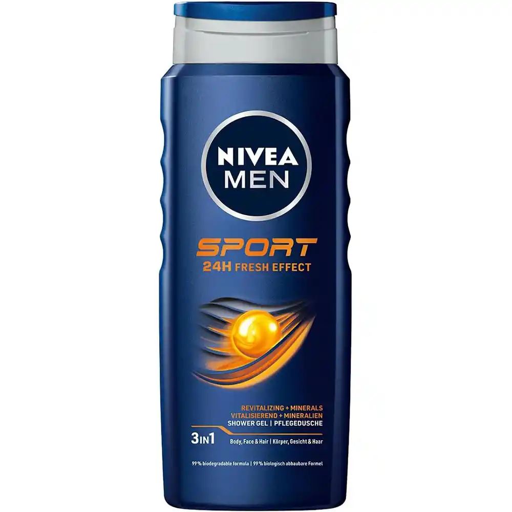 شامپو سر و بدن و صورت nivea men اکتیو انرژی